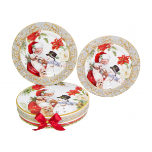 Set 2 farfurii din porțelan cu design de Crăciun 20cm
