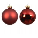 Set 4 Globuri burgundy lucioase/mate din sticlă 10cm
