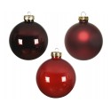 Set 16 Globuri roșii lucioase/mate din sticlă 8cm