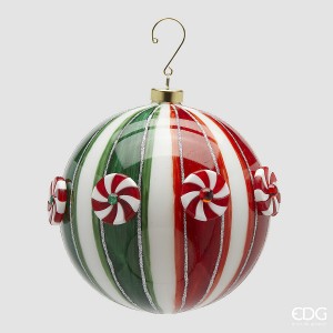 Glob Candy Verde&Roșu Din Sticlă D15cm