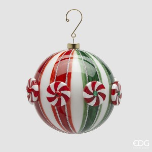 Glob Candy Verde&Roșu Din Sticlă D12cm