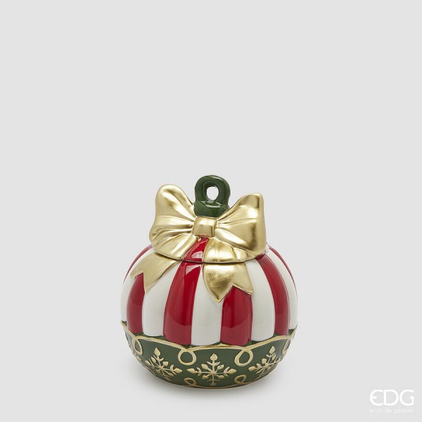 Bombonieră Cu Fundiță Festivă Din Sticlă 17,5x16cm