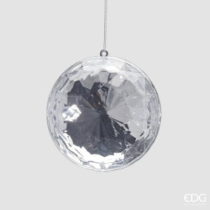 Ornament Diamond rotund argintiu 4,5x10cm