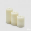 Set 3 Lumânări Magic albe 15x7,5cm