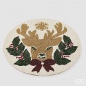 Inel pentru Șervețele Fundă Albă/Aurie D6cm