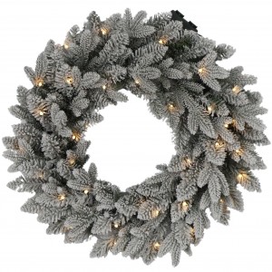 Coroniță artificială cu zăpadă și leduri 60cm