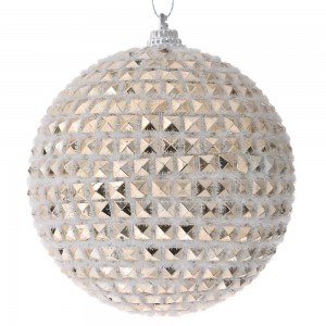 Set 6 Globuri albe cu ținte 8cm