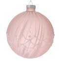 Set 4 Globuri Roz/Mov Cu Paiete Din Sticlă 10 cm