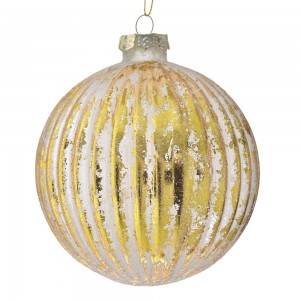 Set 4 Globuri cu detalii aurii de sticlă 10cm