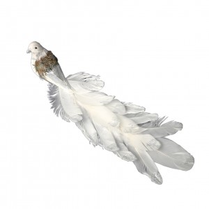 Decorațiune Păun Alb 45cm