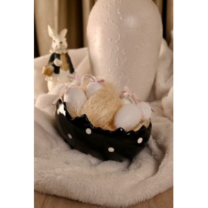 Suport ouă negru ceramică