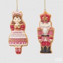 Set 2 ciucuri roz cu pietre 15cm