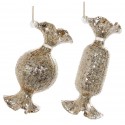 Set 2 bomboane de sticlă glazură rose gold 12-15 cm