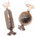 Set 2 bomboane de sticlă cu glazură aurie 9 cm