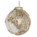 Glob Lace cu flori din paiete aurii 8 cm