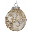 Glob Lace cu flori din paiete aurii 10 cm