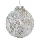 Glob Lace cu flori din paiete argintii 8 cm