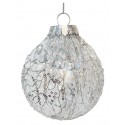 Glob Lace cu flori din paiete argintii 10 cm