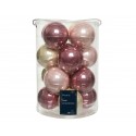 Set 16 Globuri Roz/Alb/Crem 8cm