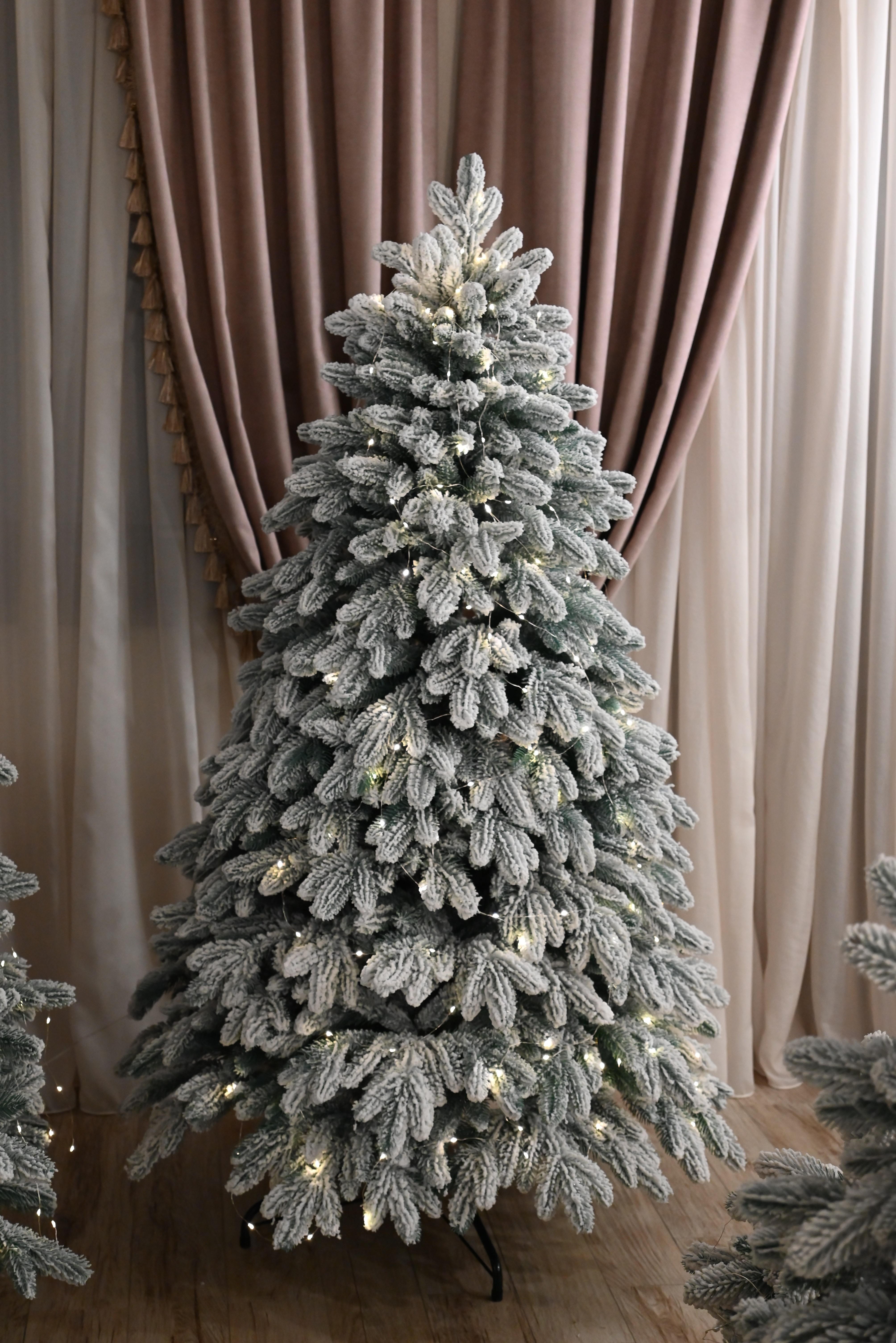 Brad artificial verde-argintiu cu zăpadă 3D 'Snowman' | Atelierul L