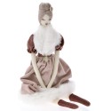Ornament păpușă burgundy din catifea 7x42cm