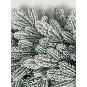 Coroniță artificială verde-argintie cu zăpadă 3D 'Snowman'