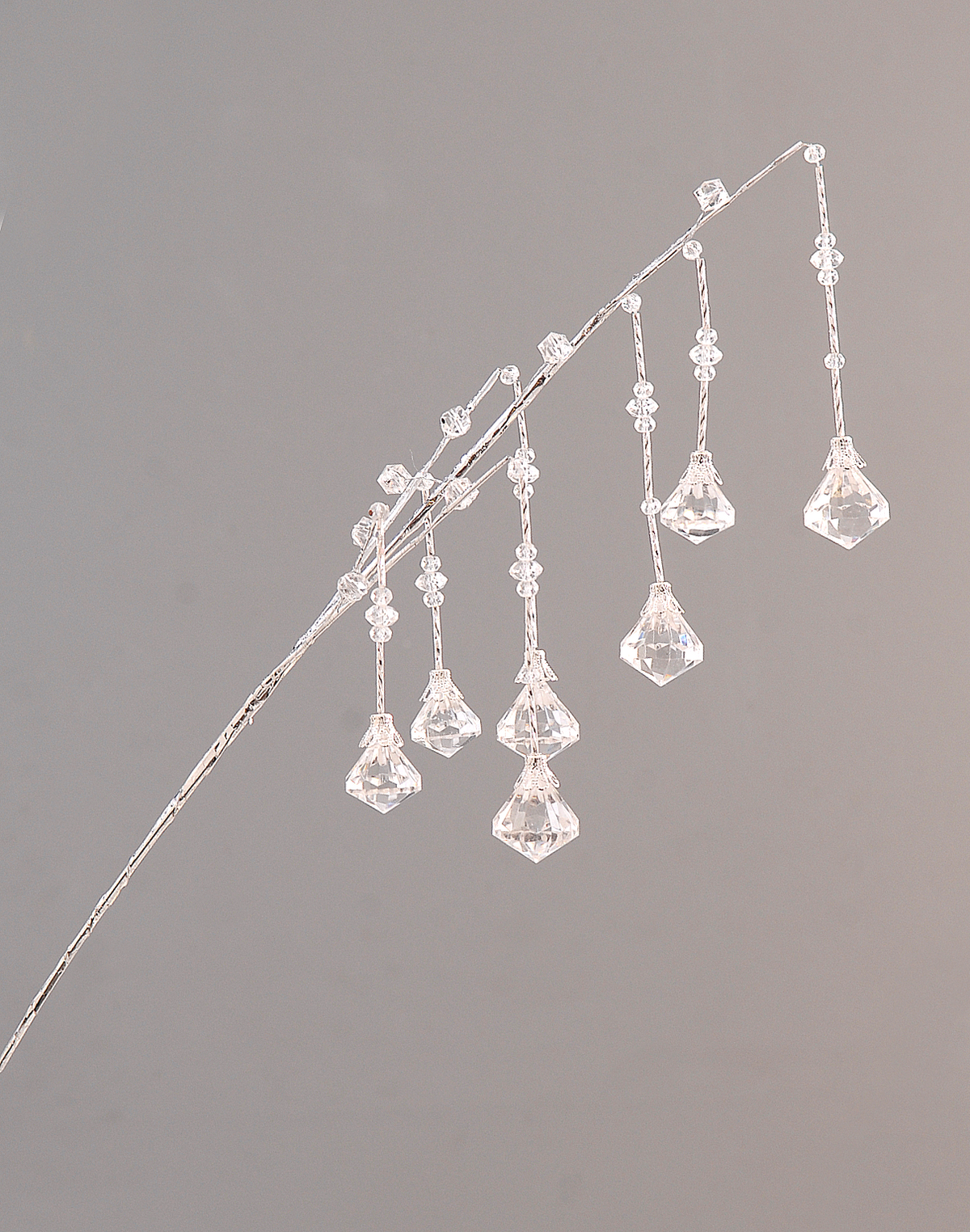 Crenguță Frosted Diamonds Argintie 68cm