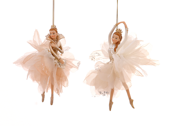 Set 2 Balerine Șampanie Amelie & Clara 15cm