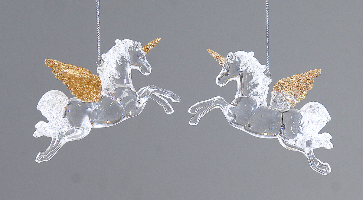 Set 2 Unicorni cu Detalii Aurii 15cm