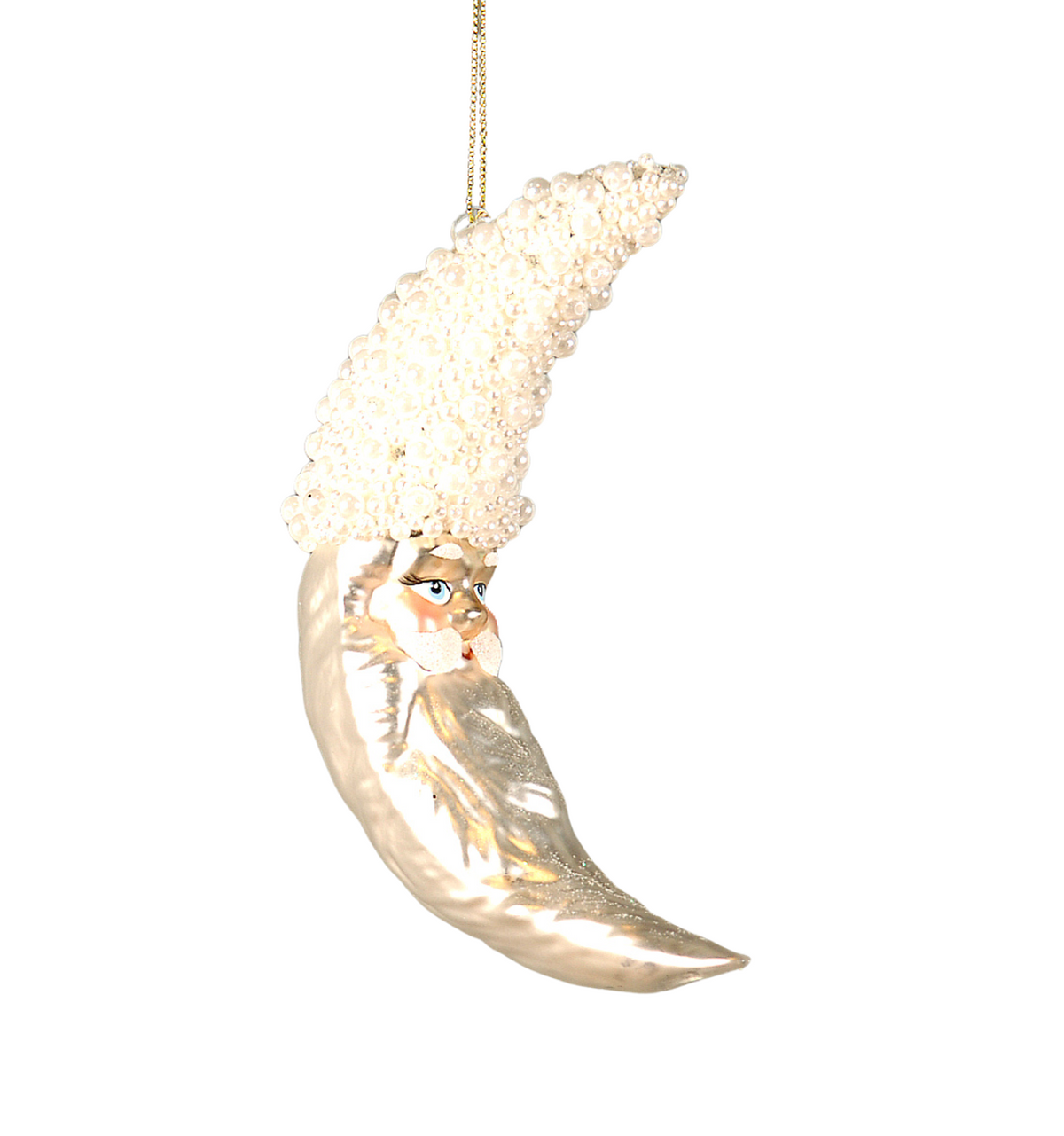 Ornament din sticlă Santa Moon 18cm