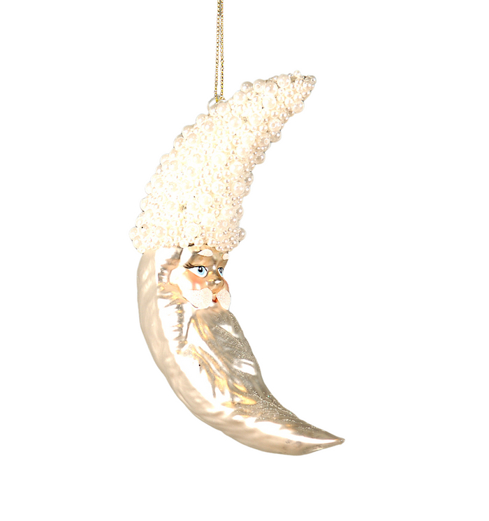 Ornament din sticlă Santa Moon 18cm