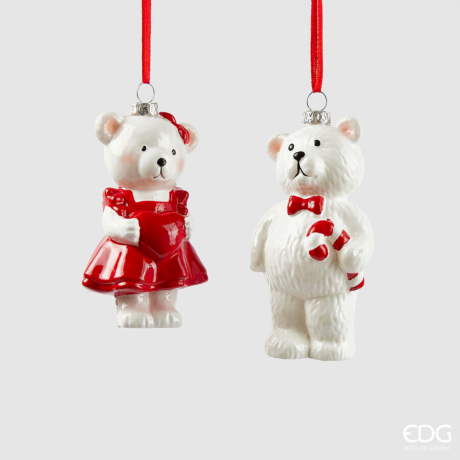 Set 2 Ornamente Urși Polari de Crăciun 12 cm