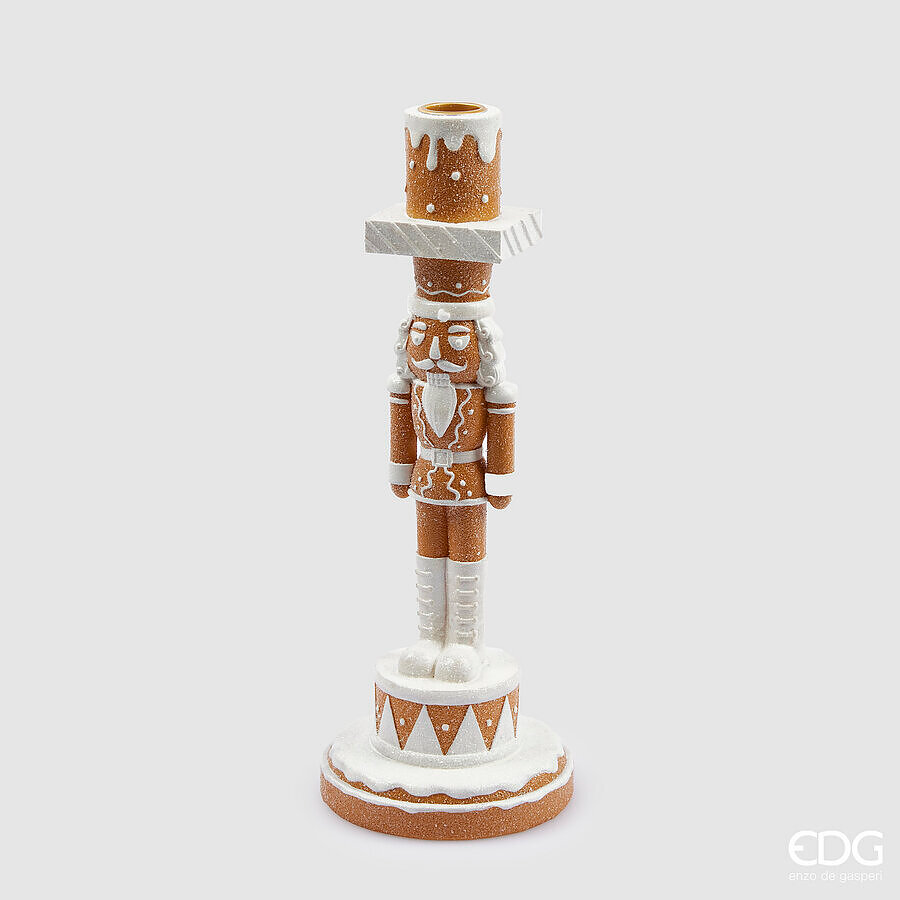 Suport de Lumânare „Gingerbread Nutcracker” - H31xD11cm