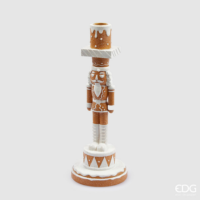 Suport de Lumânare „Gingerbread Nutcracker” - H31xD11cm