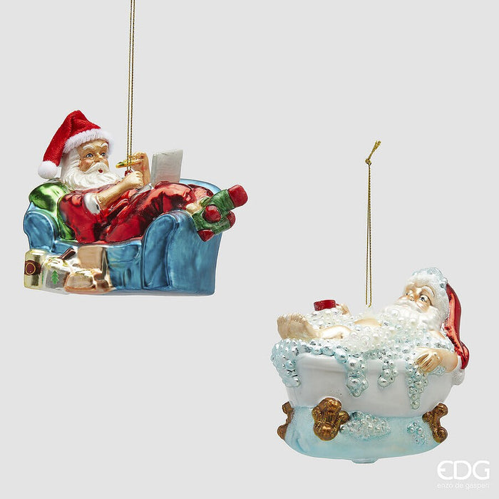 Set 2 Decorațiuni Funny Santa 10x13cm