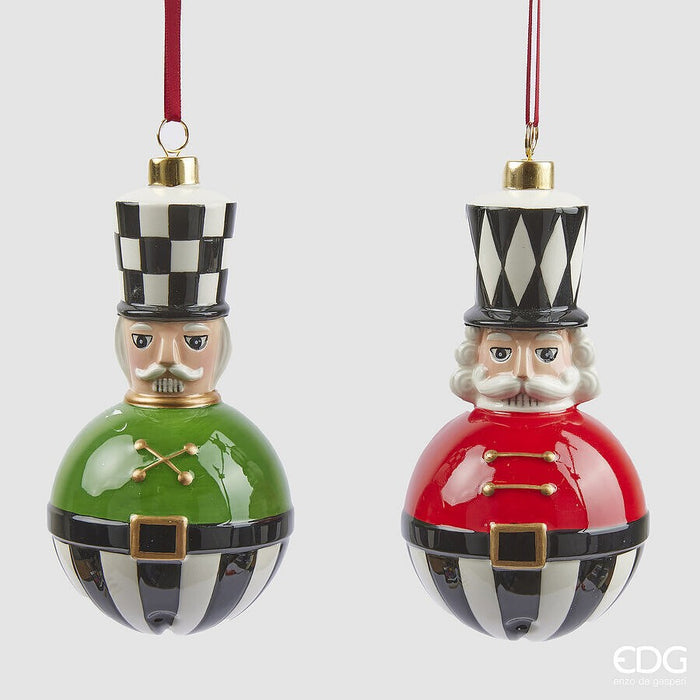 Set 2 Ornamente Soldați Din Sticlă 14cm