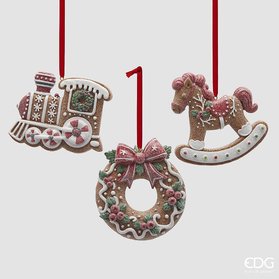 Set 3 Ornamente Festive De Crăciun 11x11cm