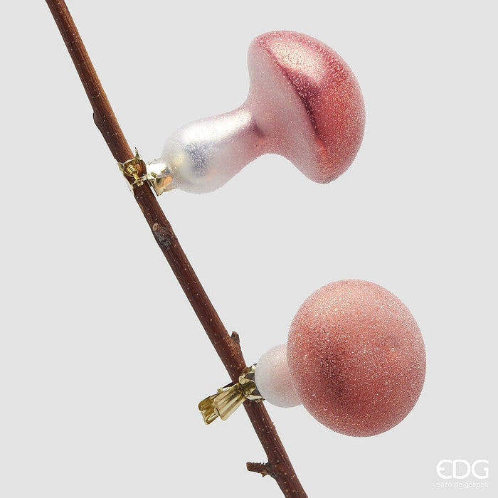 Set 2 Ornamente Pink Mushroom 10x6cm
