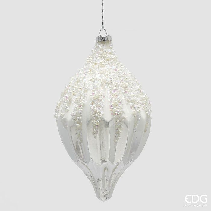 Glob alb din sticlă Spicchi H21xD12cm