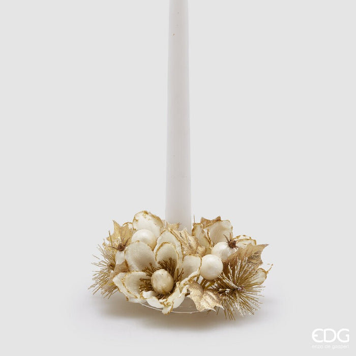 Decorațiune cu Magnolii pentru Suport Lumânare
