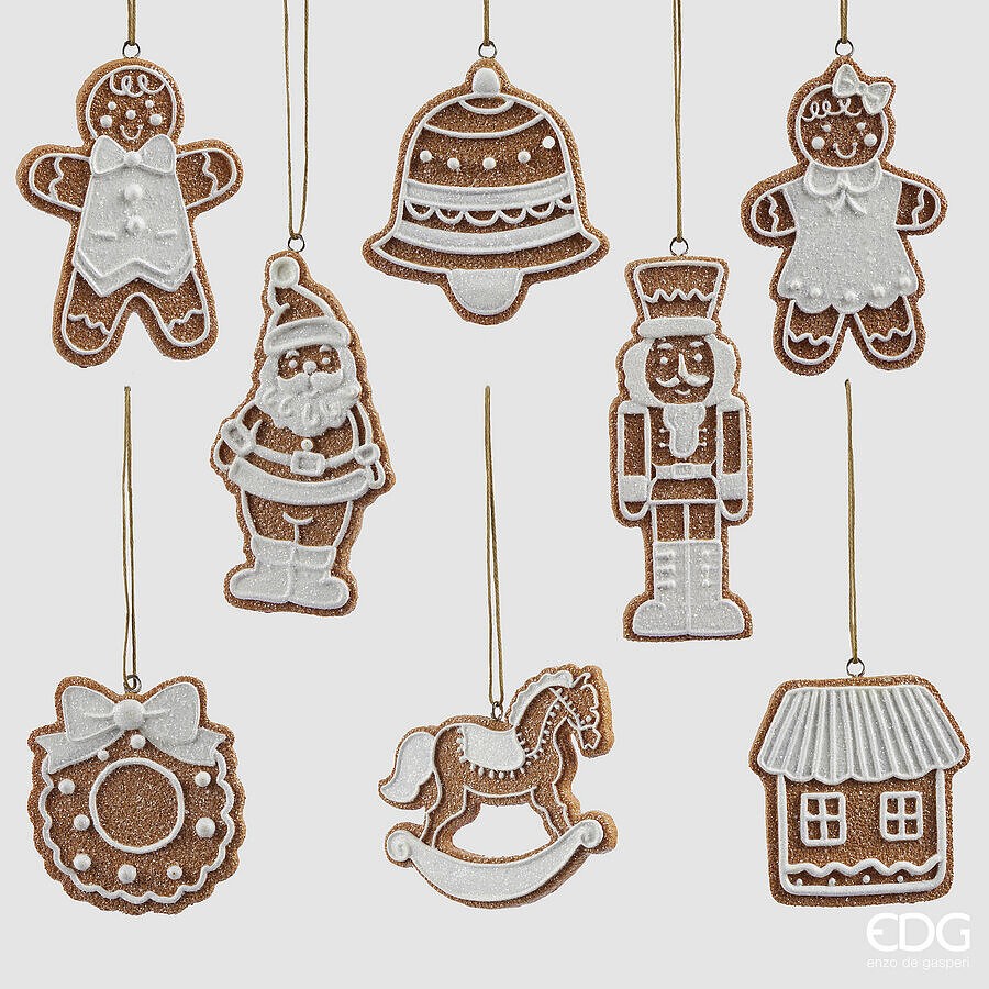 Set 8 Ornamente Biscuiți cu Marțipan 12cm