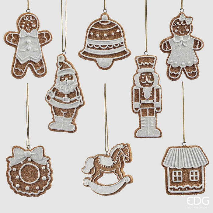 Set 8 Ornamente Biscuiți cu Marțipan 12cm