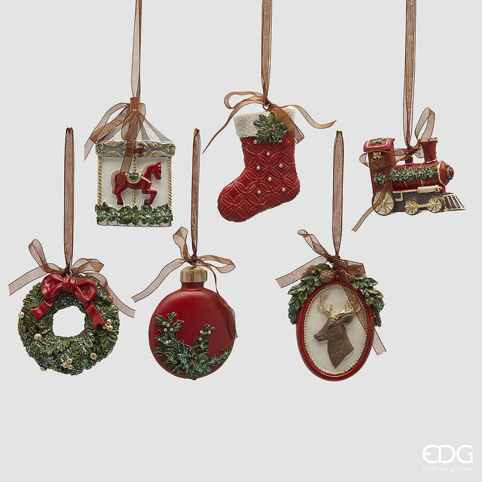 Set 6 Ornamente Holiday 9cm