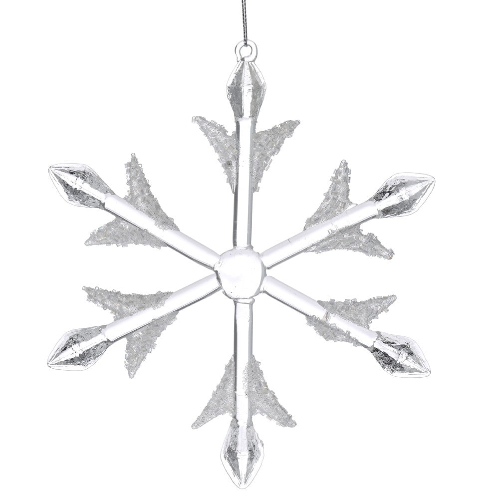 Ornament Fulg De Nea Din Sticlă 19 cm