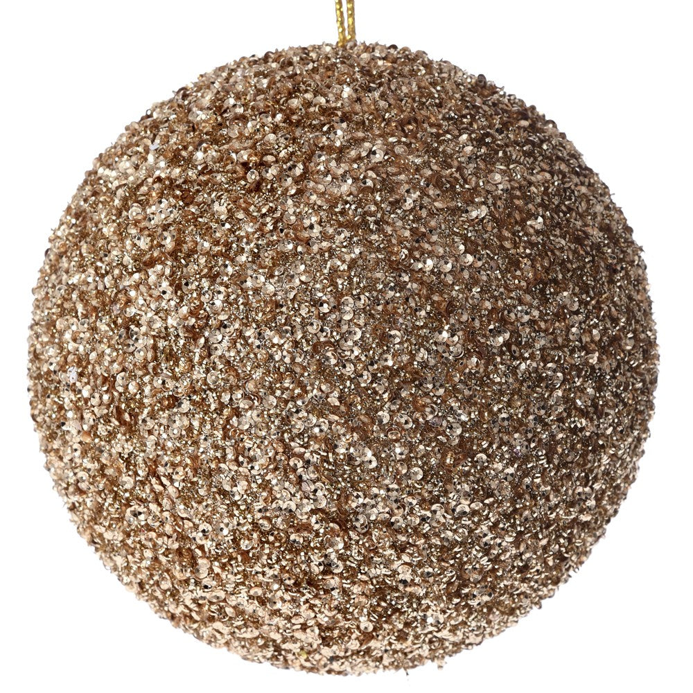 Glob roz-auriu cu sclipici 15cm