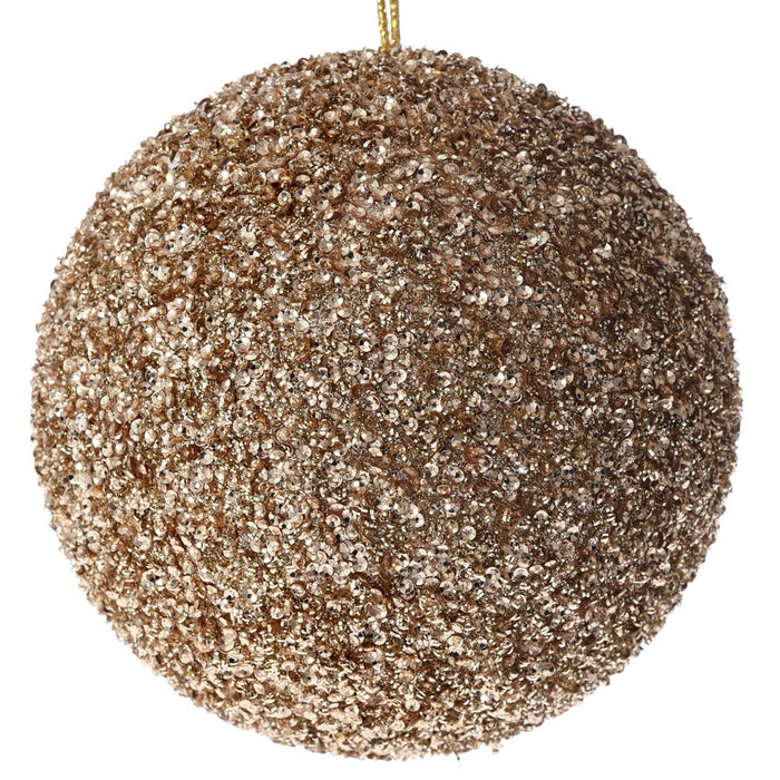 Glob roz-auriu cu sclipici 15cm
