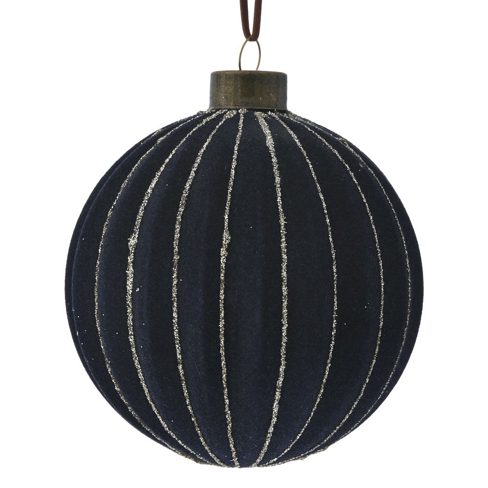 Set 4 Globuri negre din sticlă 10cm