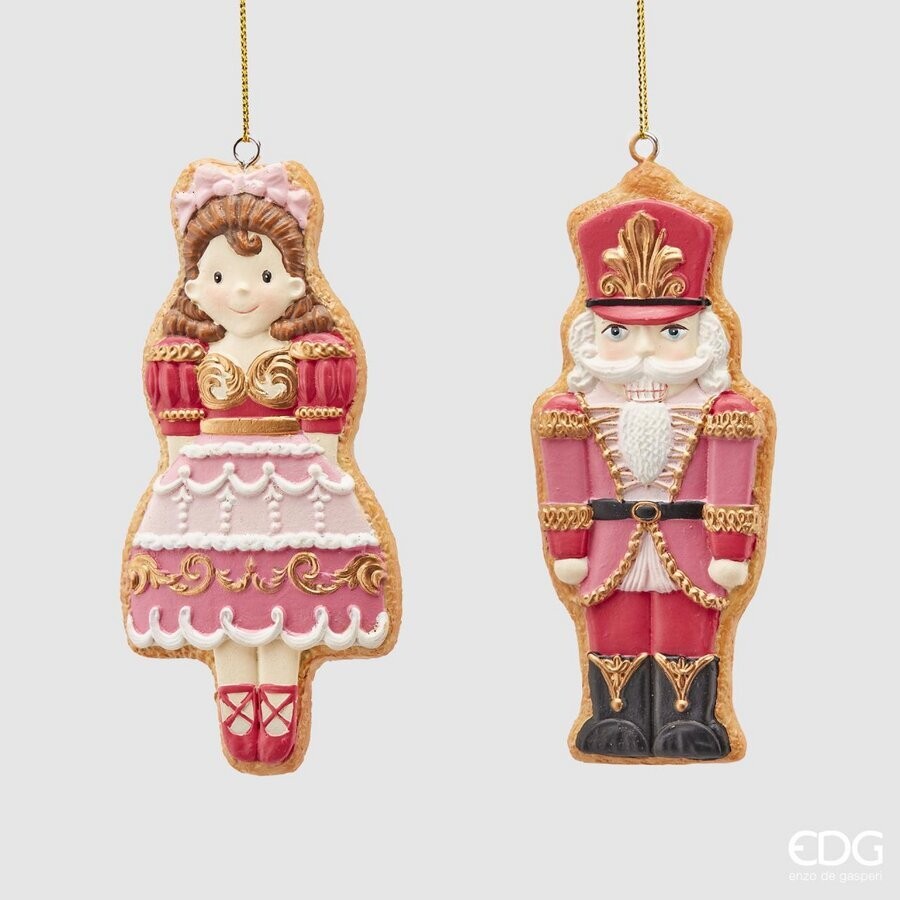Set 2 ornamente roz Gingerbread 6cm