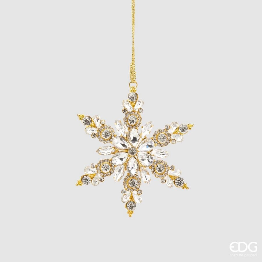 Ornament stea aurie cu pietre 10cm