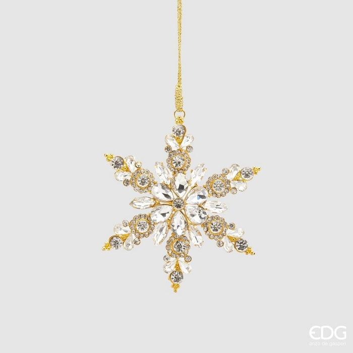 Ornament stea aurie cu pietre 10cm